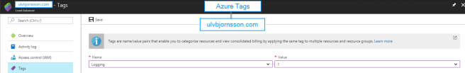 Azure tags
